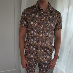 Oxford Lads men’s French bulldog button down